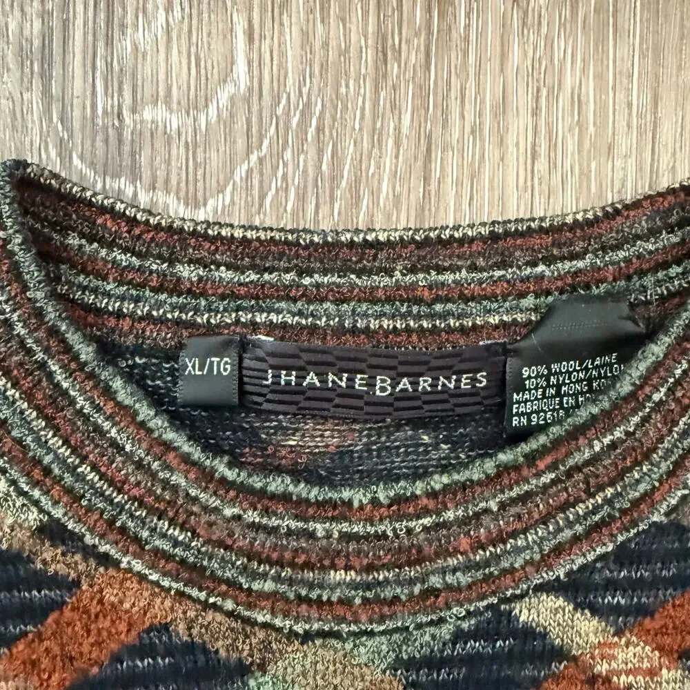 Vintage Jhane Barnes Geometric Artwear Sweater multicolor 90s sz XL